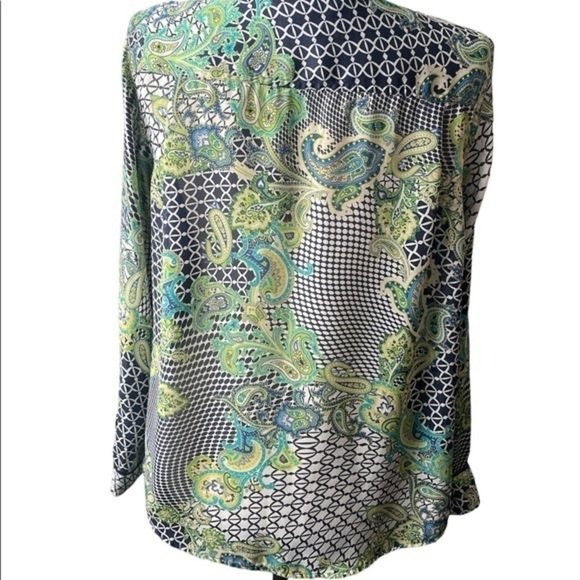 Liz Claiborne Paisley & Polkadot Button Up Blouse Top Plus Size 1X - Picture 6 of 6